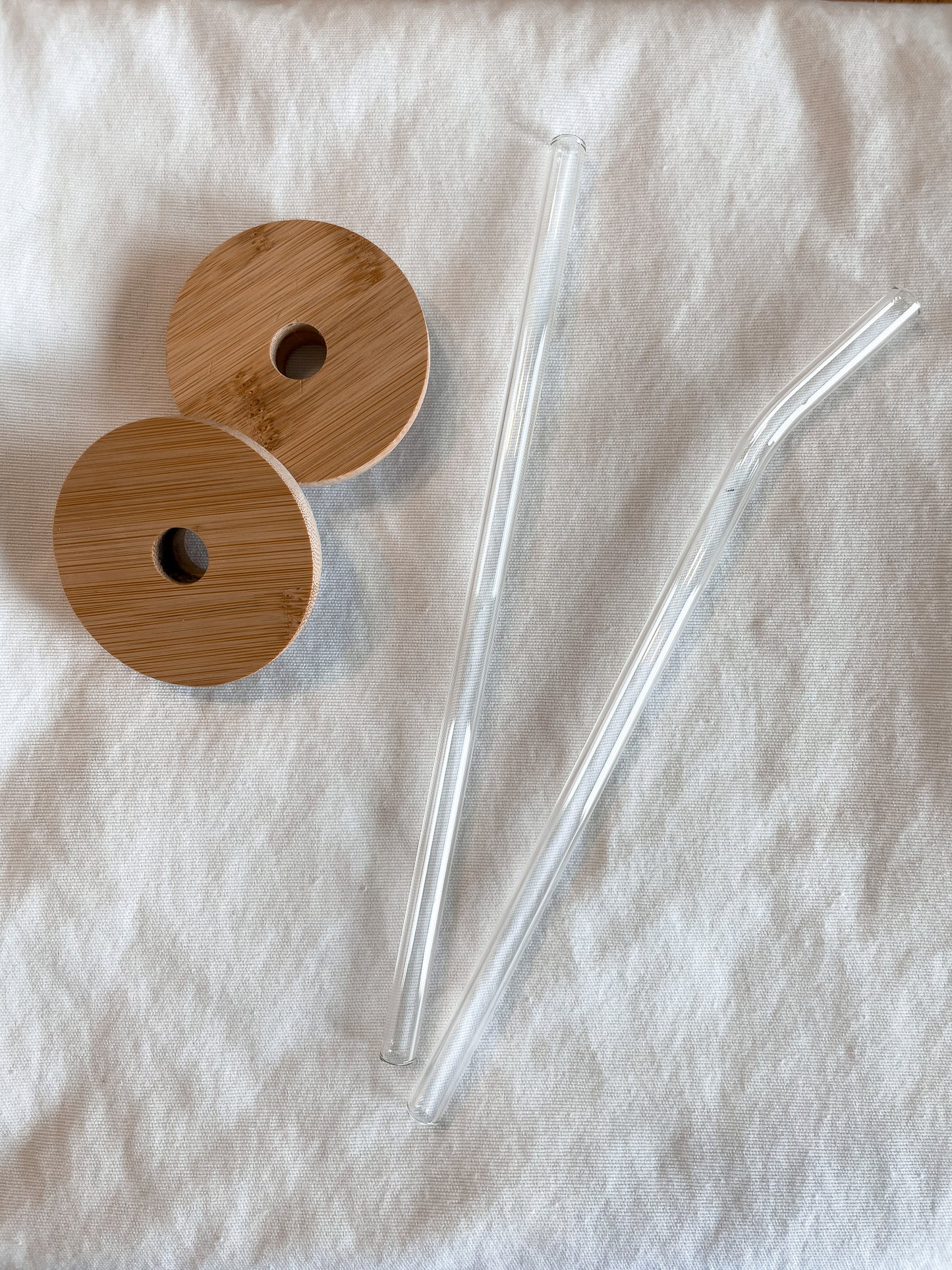 Bamboo Lid + Glass Straw